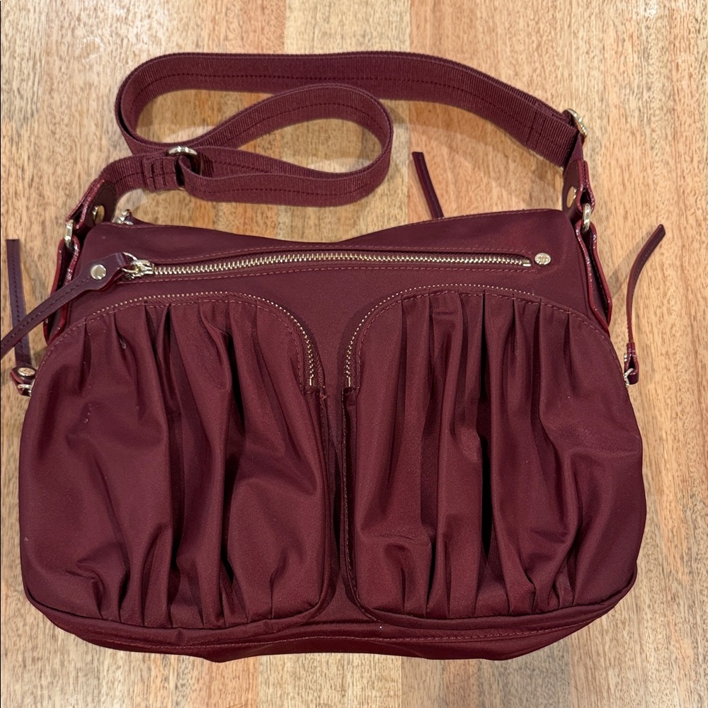 MZ Wallace Paige Wine Burgundy Crossbody Bag